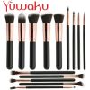 14Pcs Makeup Brushes Cosmetic Contour Foundation Eyebrow Black Gold Useful Tool