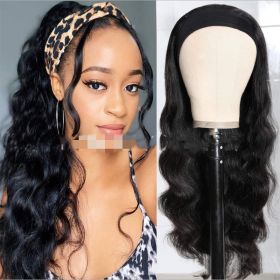 Women's New Ice Silk Hair With Head Cover Long Curly Wig (Option: Black-18inch)
