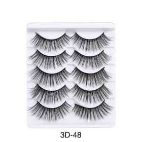 5 Pairs Of Natural Curly And Dense Three-dimensional Simulation 3D False Eyelashes (Option: 3D48)