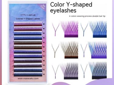 Color YY Type Grafting Eyelashes Blue Purple Mixed Color (Option: 007C-9mm)