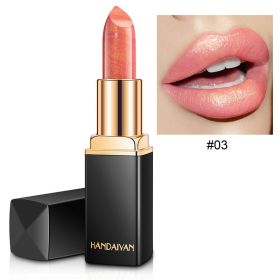 Han Daiyan Mermaid Shiny Metallic Lipstick Pearlescent Color Changing Temperature (Option: 03 Cinnamon)