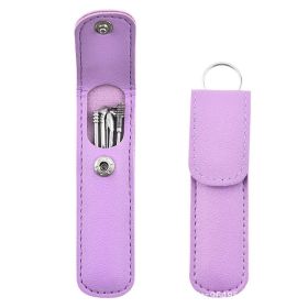6-in-1 Stainless Steel Ear Wax Cleaner Set - Effectively Remove Ear Wax with Comfortable Ear Picks (Color: Purple)