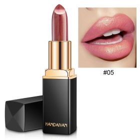 Han Daiyan Mermaid Shiny Metallic Lipstick Pearlescent Color Changing Temperature (Option: 05 Cameo Brown)